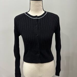 Women's Black Ribbed Sweater